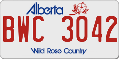 AB license plate BWC3042