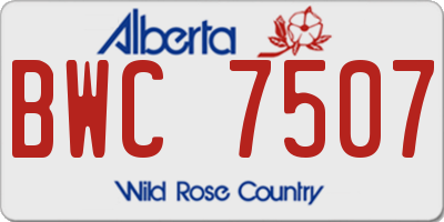 AB license plate BWC7507