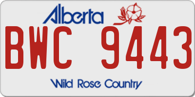 AB license plate BWC9443