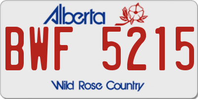 AB license plate BWF5215