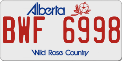 AB license plate BWF6998