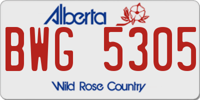 AB license plate BWG5305