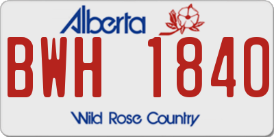 AB license plate BWH1840