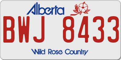 AB license plate BWJ8433