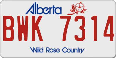 AB license plate BWK7314
