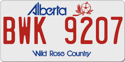 AB license plate BWK9207