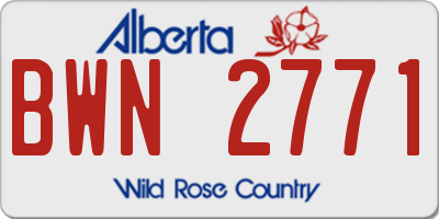 AB license plate BWN2771