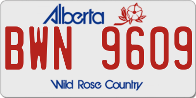 AB license plate BWN9609