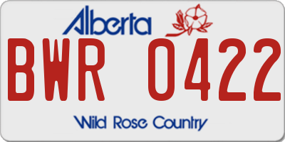 AB license plate BWR0422
