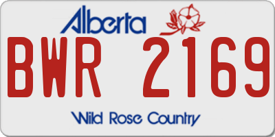 AB license plate BWR2169