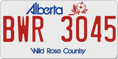 AB license plate BWR3045