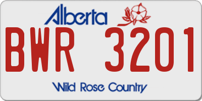 AB license plate BWR3201