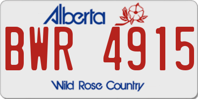 AB license plate BWR4915