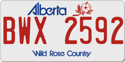 AB license plate BWX2592