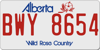 AB license plate BWY8654