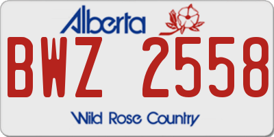 AB license plate BWZ2558