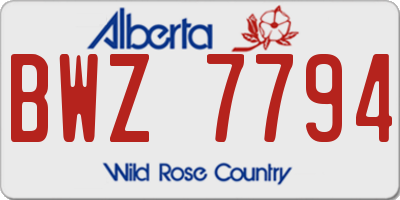 AB license plate BWZ7794