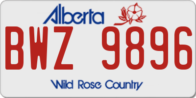 AB license plate BWZ9896
