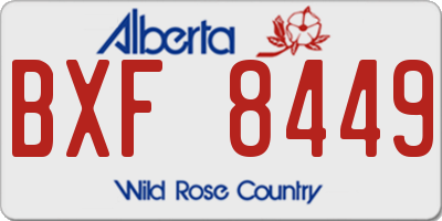 AB license plate BXF8449