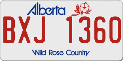 AB license plate BXJ1360