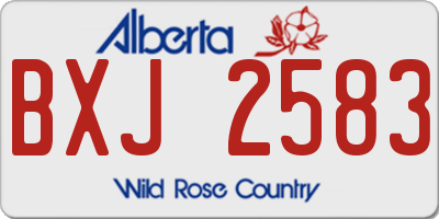 AB license plate BXJ2583