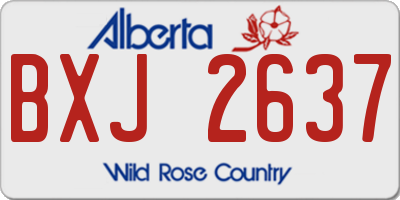 AB license plate BXJ2637