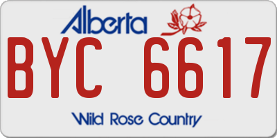 AB license plate BYC6617