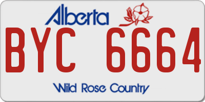 AB license plate BYC6664