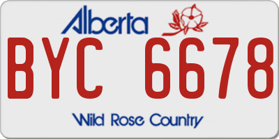 AB license plate BYC6678