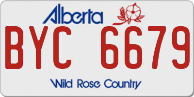 AB license plate BYC6679