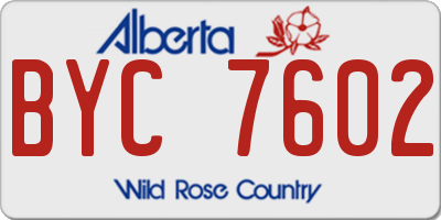 AB license plate BYC7602