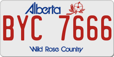 AB license plate BYC7666