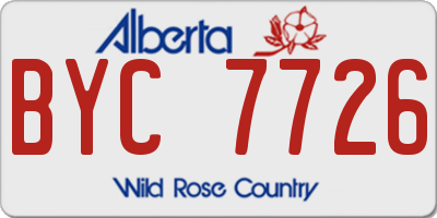 AB license plate BYC7726