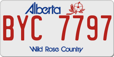 AB license plate BYC7797