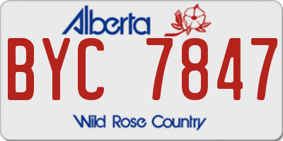 AB license plate BYC7847
