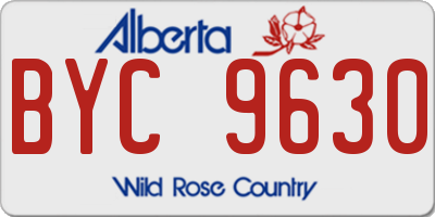 AB license plate BYC9630