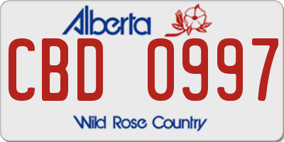 AB license plate CBD0997