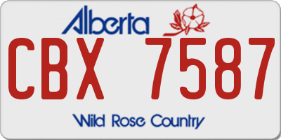AB license plate CBX7587