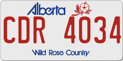 AB license plate CDR4034