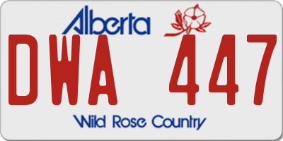 AB license plate DWA447