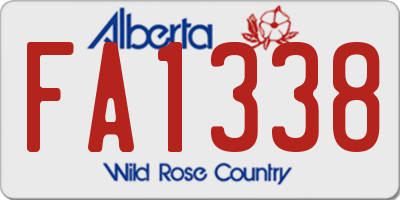 AB license plate FA1338