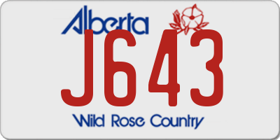 AB license plate J643