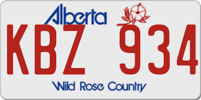 AB license plate KBZ934