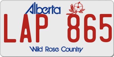 AB license plate LAP865
