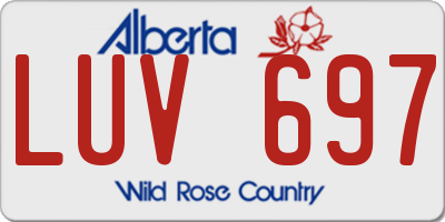 AB license plate LUV697
