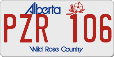 AB license plate PZR106