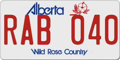 AB license plate RAB040