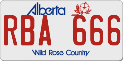 AB license plate RBA666