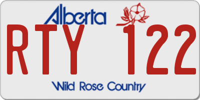 AB license plate RTY122
