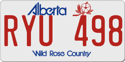 AB license plate RYU498